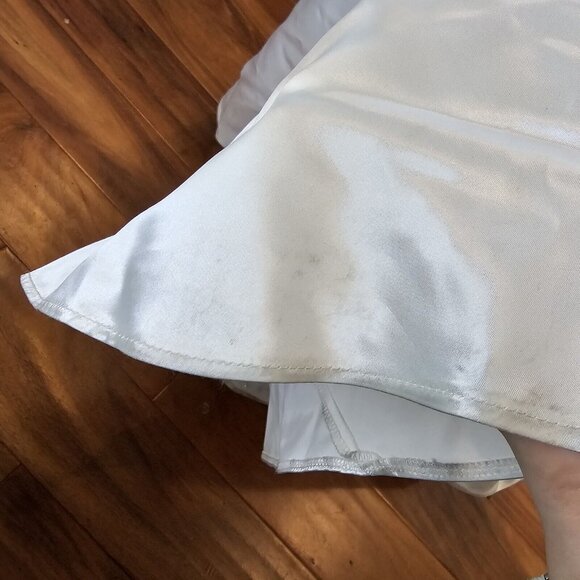 Jessica Mcclintock 90s White Wedding Dress Lace Embellished Long Sleeve Size 7/8 - Picture 10 of 16